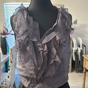 Poetry Gray Ruffled Blouse